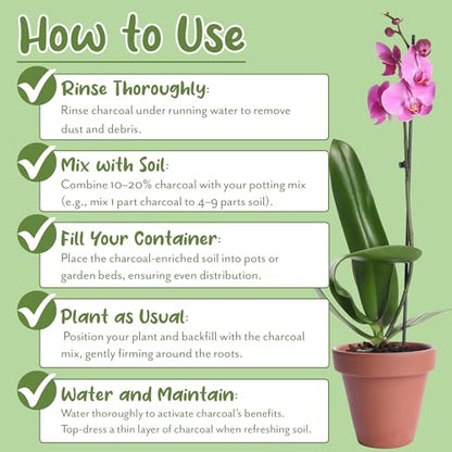 Soil Sunrise Horticultural Charcoal for Indoor Plants (12 Quarts) Hardwood Soil Additive for Orchids, Terrariums, and Gardening - size: 12 Quarts