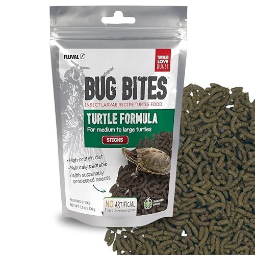 Fluval Bug Bites Turtle Food, Sticks for Medium to Large Sized Turtles, 3.53 oz., A6593, Brown - size: 3.53 Ounce (Pack of 1)