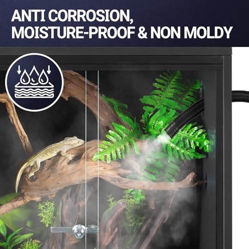 REPTI ZOO 30 Gallon PVC Tall Reptile Tank, 18x18x24 Reptile Terrarium for Frog Lizard Gecko Chameleon Snake, Tropical Rainforest Habitat Enclosure with Sliding Door & Top Screen Ventilation - size: 18x18x24 inch