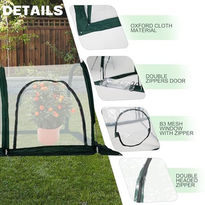 Portable Tunnel Greenhouse for Outdoors - Transparent Mini Greenhouses Ideal for Backyards and Outdoor Vegetable Cultivation (3M) - style: 3M/118“