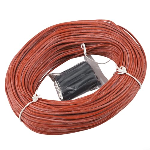 Carbon Fiber Heating Wire, Silicone Infrared Heating Cable, 12K 33 Ohm/M, Far Infrared 8-18UM, 200C Heat Resistant, Red Electric Floor Warmth(100 m) - size: 100 m