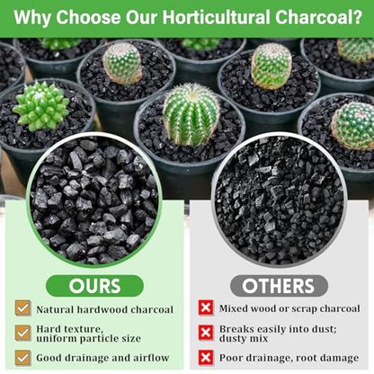 Legigo 12QT All Natural Horticultural Charcoal- Activated Hardwood Plant Charcoal for Soil Amendment, Conditioning Bonsai Soil, Succulent, Terrarium Supplies, Indoor Plant Potting Soil - color: 12 QT