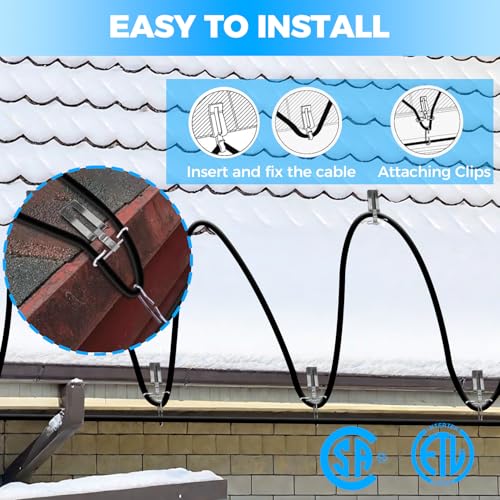 29.5FT Water Pipe Heat Cable for Pipe Freeze Protection, Pipe Heating Cable for Metal And Plastic Home Pipes, Energy-Saving Heat Trace Cable Keeps Water Flowing, 120V 5W/ft - style: 29.5FT