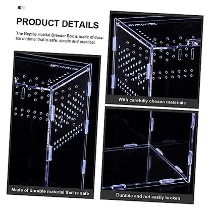 ORFOFE 1set Clear Terrariums for Reptiles High-Transparency Habitat Breeder Boxes Practical Display Cases for Pets Like Geckos and Snakes