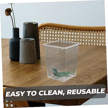 VANZACK 3pcs Reptile Habitat Enclosure for Tarantulas Snails Spiders and Ventilated Feeding Boxes for Small Pets for Breeding and Display