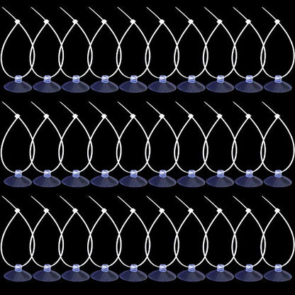 ANCIRS 30pcs 35mm Suction Cups with 50pcs Transparent Zip Ties, Rubber Anti-Collision Sucker Pad Without Hooks for Home & Kitchen Hanging Organization - size: 35 mm