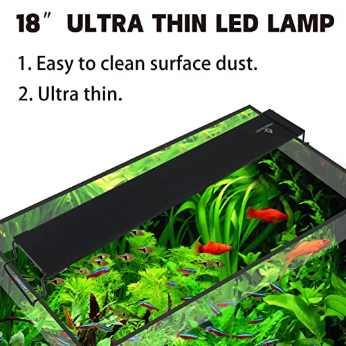 WaterRebirth Aquarium Lights Fish Tank Light 10 20 30 55 Gallon Planted Aquarium LED Light with Switch (18-24") - size: 18-24"