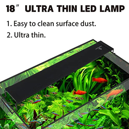 WaterRebirth Aquarium Lights Fish Tank Light 10 20 30 55 Gallon Planted Aquarium LED Light with Switch (18-24") - size: 18-24"