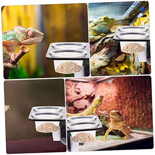 LIOOBO Reptile Water Dish Sucker Design Reptile Feeder Round Edges for Safety Random