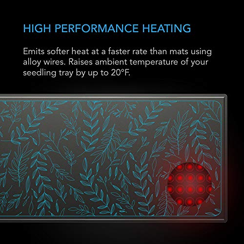 AC Infinity SUNCORE A7, Waterproof Seedling Heat Mat 48" x 20.75" MET & UL-Certified Heating Pad for Indoor Gardening, Hydroponics, Germination, Cloning - size: 48" x 20.75"