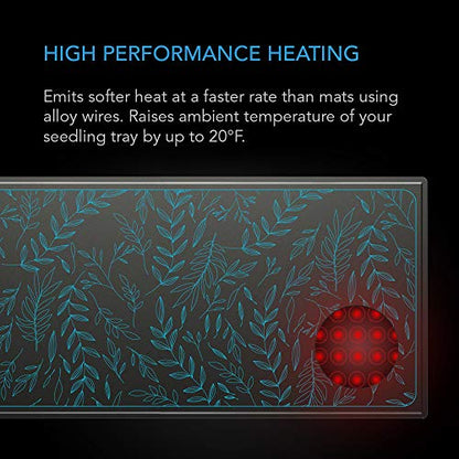 AC Infinity SUNCORE A7, Waterproof Seedling Heat Mat 48" x 20.75" MET & UL-Certified Heating Pad for Indoor Gardening, Hydroponics, Germination, Cloning - size: 48" x 20.75"