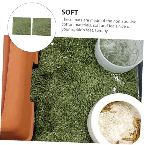 Hemoton 2pcs Reptile Tank Mats Green Grass Rug Rug Moisturizing Fake Lawn Sphagnum Moss for Reptiles