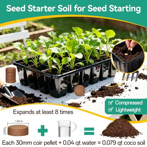 ZeeDix 100 Pcs (30mm) Compressed Coco Coir Fiber Potting Soil Seed Starters - Organic Coco Coir Pellet Fiber Soil for Planting Bonsai, Herbs, Plants, Flowers and Vegetables - size: 30mm
