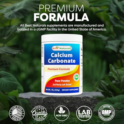 Best Naturals Calcium Carbonate Powder 1 Pound - Food Grade (16 OZ (Pack of 1)) - size: 16 Ounce (Pack of 1)