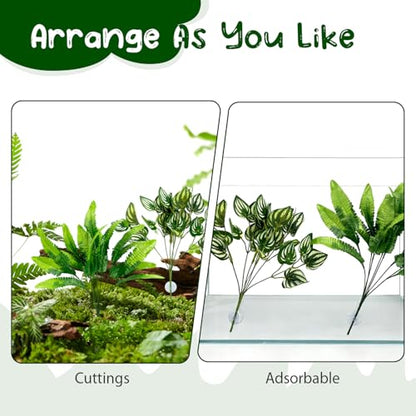 Habitat Plants for Bearded Dragon Tank Accessories,Created to Enhance Diverse Scaled Creature habitats for Species Such as Bearded Companions, Chameleons, Turtles, and Snakes