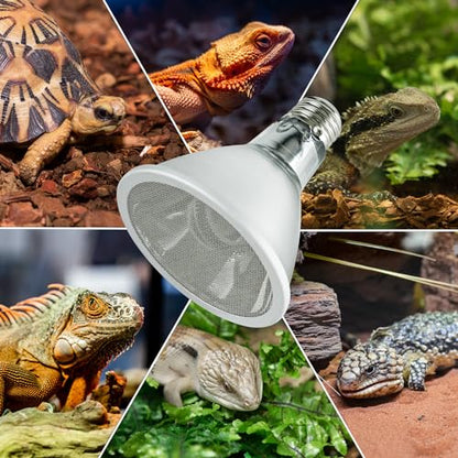 REPTI ZOO Reptile Basking Heat Lamp Bulb, 80W Splashproof Energy Saving Deep Heater Non-Luminous Carbon Infrared Heat Bulb for Reptile Amphibians - style: 80W