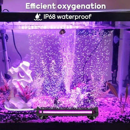 Submersible Bubble Aquarium Light：RGB Aquarium Light with Remote Control Oxygenator for Saltwater Coral Growth - 9 Inch Waterproof Fish Tank Light Designed for Aquarium Breeders - size: 9 inch Nanoscale Bubbles