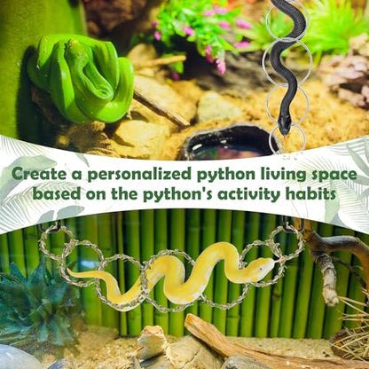 Snake Enrichment Rings for Ball Python, Climbing Toys for Corn Snake Enrichment Toys Snakes Climbing Accessories for Terrarium, Bearded Dragon, Chameleon, Iguana, Gecko, Parrot(Symmetry)