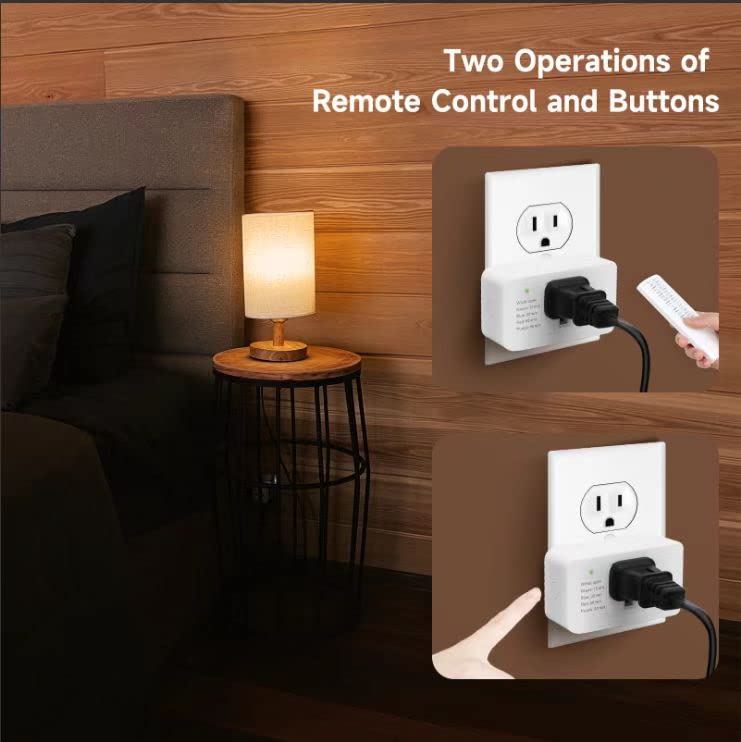 Indoor Dimmer for String Lights, Remote Control Light Dimmer Plug in, Light Timer for Led Lights, 2 and 3 Prong Adapter, 100FT Range for Dimmable LED/Tungsten Bulb/Patio Lights/Table Lamp - style: Indoor Dimmer Plug