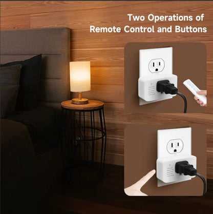 Indoor Dimmer for String Lights, Remote Control Light Dimmer Plug in, Light Timer for Led Lights, 2 and 3 Prong Adapter, 100FT Range for Dimmable LED/Tungsten Bulb/Patio Lights/Table Lamp - style: Indoor Dimmer Plug