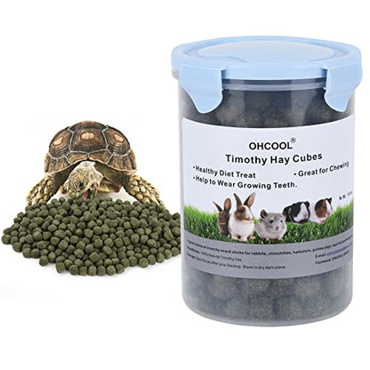 Timothy Hay Cubes 10 oz with Small Size - Timothy Grass Pellets for Tortoises Rabbits Guinea Pig Chinchilla | Small size timothy grass pellets, suitable for tortoises, rabbits, guinea pigs, chinchillas - size: 10 Ounce (Pack of 1)