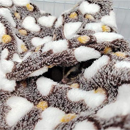 ISMARTEN Small Animal Hanging Hammock, Pet Hanging Nap Sack Sleep Bag Bed, Cage Hammock Beds for Ferret Guinea-Pig Sugar Glider Hamster Rat Mice Chinchilla Flying Gerbil and Squirrel - color: Coffee