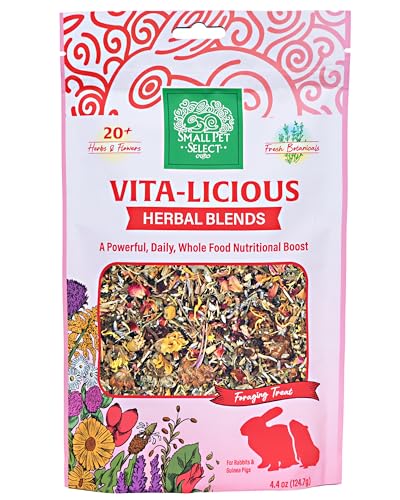 Small Pet Select - Vita-Licious Herbal Blend, a Natural Herbal Treat for Rabbits, Guinea Pigs, Hamsters, Gerbils, and Mice, 4.4oz - size: 4.4 Ounce (Pack of 1)