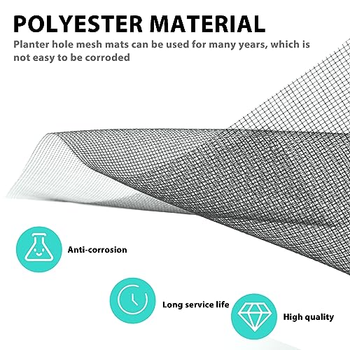 Mozeat Lens 5pcs Black Rectangular 11.8*7.8 inches Mesh Flower Pot Hole Mesh Pad for Indoor & Outdoor Plants - color: 5pcs Rectangular