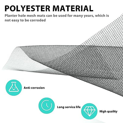 Mozeat Lens 5pcs Black Rectangular 11.8*7.8 inches Mesh Flower Pot Hole Mesh Pad for Indoor & Outdoor Plants - color: 5pcs Rectangular