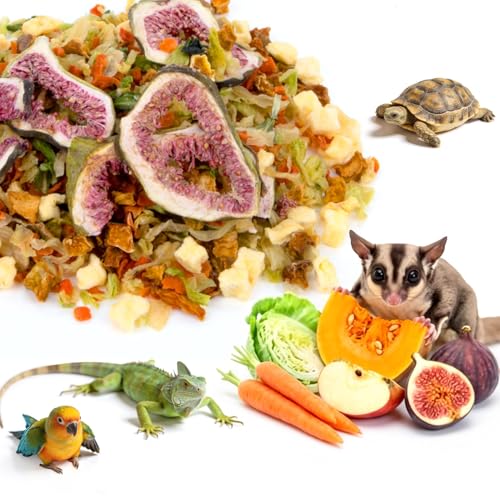 RAINFLOW High Calcium Dried Fruit & Vegetable - Birds & Small Pet Food Mix for Sugar Glider, Bird, Hamster, Parrot Treats Blend, Calcium Supplement for Bearded Dragon, Guinea Pig, Rabbit & More