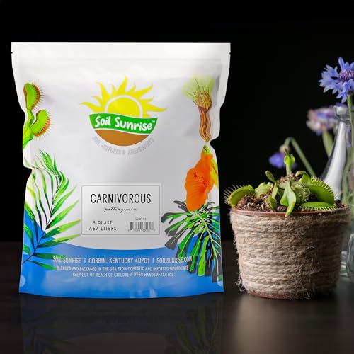 Soil Sunrise Carnivorous Plant Potting Soil Mix (8 Quarts) Ideal Additive for Venus Fly Traps, Sundews, and Pitcher Plants - size: 8 Quarts