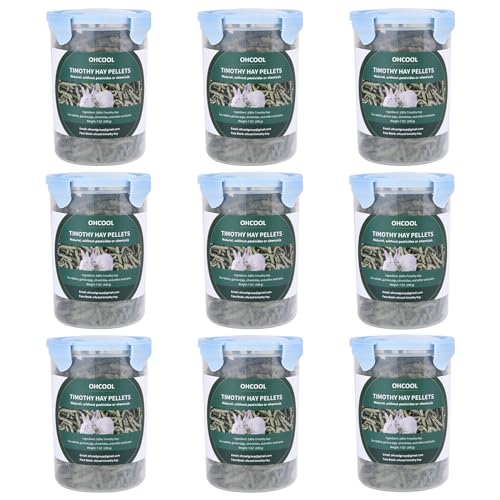 Timothy Hay Pellets, 63oz (9 * 7 oz) Small Pet Feed | 100% premium nutrition timothy pellets, ideal for tortoises and rabbits - size: 3.94 Pound (Pack of 1)