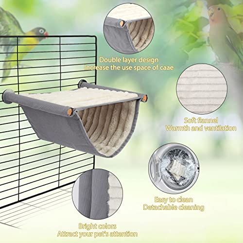 BWOGUE Winter Warm Bird Nest Bed Hanging Hammock Snuggle Hut Parrot House Tent Toy Bird Cage Perch for Parakeet Budgies Cockatiels Lovebird Cockatoo Finch Hamster Chinchilla Guinea Pig(Medium, Grey) - color: Grey, size: Medium (9"x7.2")