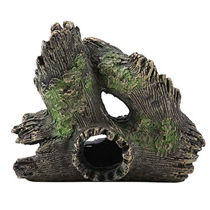 Aquarium Driftwood Decoration Artificial Resin Tree Trunk for Fish Tank Ornaments, Terrarium Vivarium Reptile Cave Hide Aquatic Decoration (ST-004C) - size: ST-004C