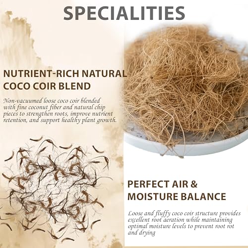 Natural Coconut Husk Fiber Organic Pure Coconut Husk Silk for Plants Coco Coir Fiber Substrate Loose & Fluffy Non-Vacuumed Easy to Separate for Orchids 3.5 Oz (100g) - size: 100g
