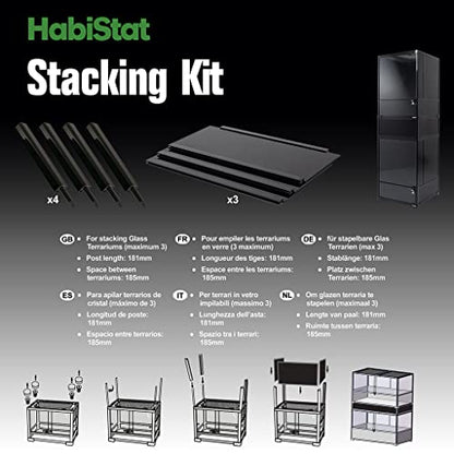 Habistat Terrarium Stacking Kit for 24"x18" Reptile Terrariums – Stackable Reptile Enclosure Spacer with Acrylic Panels and Posts, Space Saving Stacker for Enclosures, Bearded Dragon or Snake Tanks