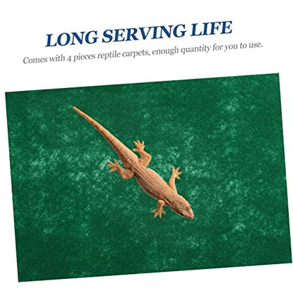 Totority 4pcs Reptile Carpet Liner for Terrarium Water-Absorbent Bedding Mat for Lizard Snake and Tortoise Grey Easy to Clean and Maintain
