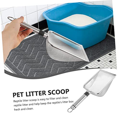 Ipetboom 3pcs Stainless Steel Reptile Litter Scoop Mesh Design for Easy Waste Cleanup Sand Shovel for Tortoises Lizards and Pets for Daily Use and Terrarium Maintenance