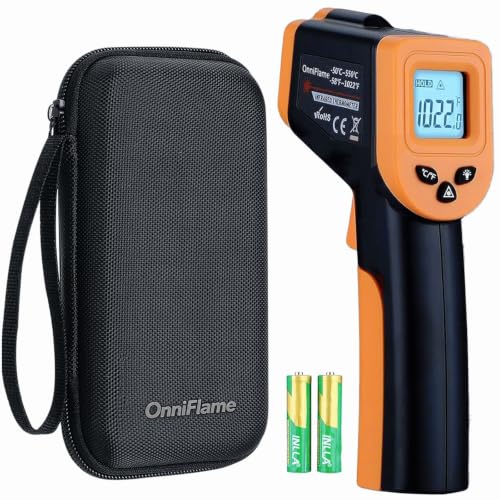 Blackstone Infrared Thermometer Temperature Gun for Cooking, IR Thermometer for Pizza Oven Griddle Cast Iron -58℉~1022℉ Non-Contact Digital Laser Thermometer Gun with Hard Storage Case (NOT for Human) - color: Black