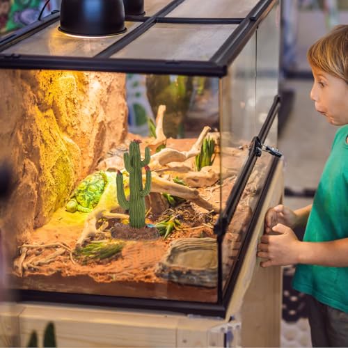 SUPVOX Artificial Cactus Reptile Plants for Terrarium, Plastic Desert Habitat Decor Turtle and Lizard Platform, Fake Succulent for Snake and Turtle Tank Accessories
