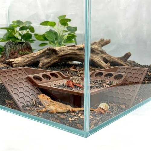 Hermit Crab Cave Hideout, 3-in-1 Underground Tunnel & Climbing Toys, Reptile Tank Accessories Habitat Decor for Hermit Crabs, Geckos, Frogs (Brown) - color: brown