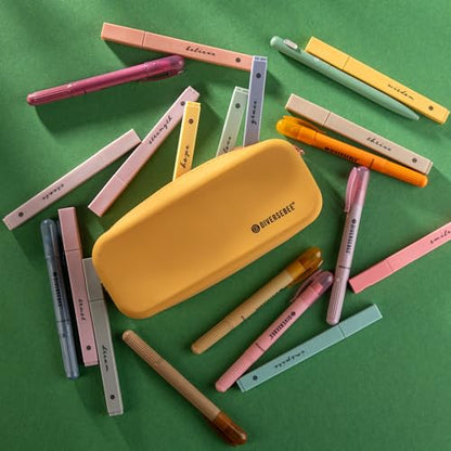 DIVERSEBEE Soft Silicone Pencil Case, Aesthetic Pencil Pouch with Zipper, Cute Pen Bag for School, Bible Journaling Supplies and Accessories, Pencil Organizer (Mango) - color: Mango