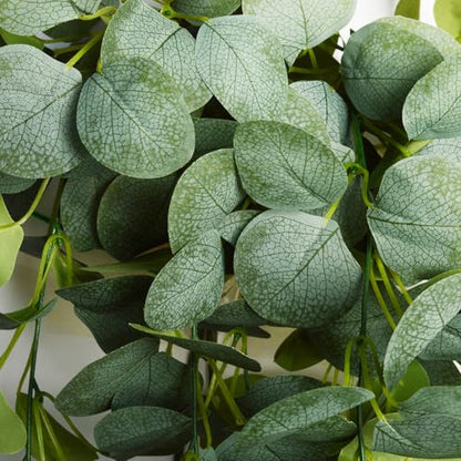 2pcs Artificial Hanging Plants Fake Eucalyptus Hanging Plant Artificial Greenery Vine Outdoor Plastic Plants (2, Green)