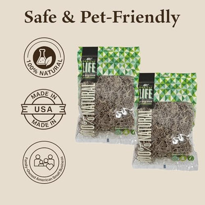 The Habitat Life - Natural Spanish Moss - for Reptiles, Amphibians & Invertebrates Terrariums - Humidity Control - Breathable Bedding - Dye-Free & Safe - Small - 2 Pack - size: Small (2-Pack), style: Spanish Moss