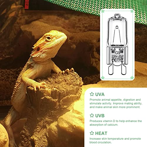 Tarpop 12 Pcs G9 Heat Lamp Bulbs for Reptile Mini Halogen Bulb 25w Infrared Reptile Heat Lamp for Bearded Dragon Gecko Turtle Lizard(25 Watts)