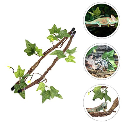 POPETPOP 2PCS Reptile Vines for Terrarium Flexible Simulation Plants Suction Cups Habitat Decor for Lizards Snakes and Gecko Climbing