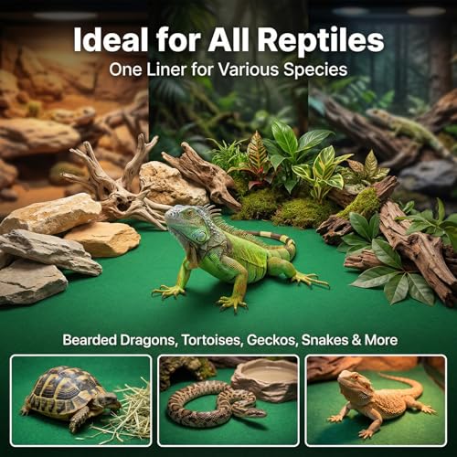 MAQIHAN Reptile Carpet 40 Gallon - 39 x 20 Inch Reptile Mat Reptile Tank Accessories Terrarium Liner for Bearded Dragon Snake Lizard Gecko Tortoise Habitat, Cut to Fit Substrate Liner