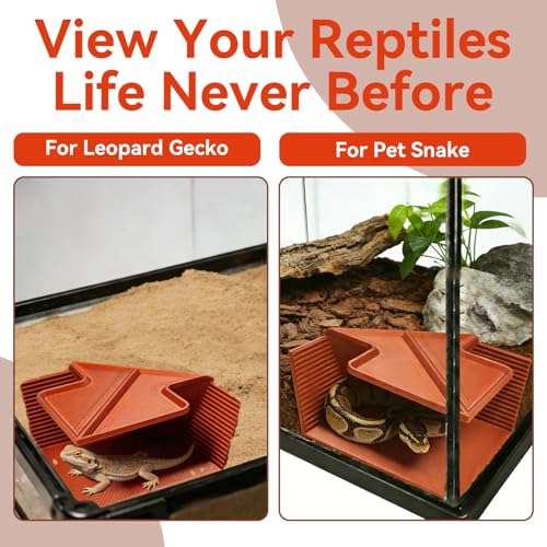 Cave Hide for Reptiles, Lizard Hideout with Safe Shelter, Snake Cave Hut for Themed Terrarium Ideal for Gecko Hamster Snake to Rest & Hide