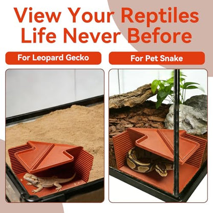 Cave Hide for Reptiles, Lizard Hideout with Safe Shelter, Snake Cave Hut for Themed Terrarium Ideal for Gecko Hamster Snake to Rest & Hide
