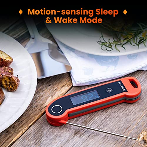 SMARTRO ST49 Digital Thermocouple Instant-Read Meat Thermometer with Ambidextrous Backlit for Food, Grilling, BBQ, Kitchen Cooking, Oil Deep Frying and Candy - color: Red